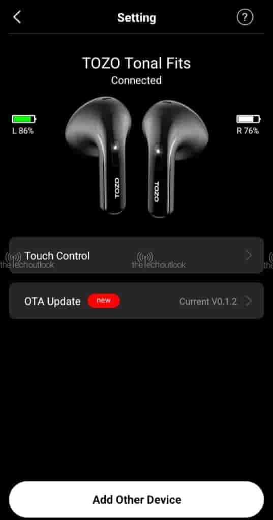 TOZO companion app -6