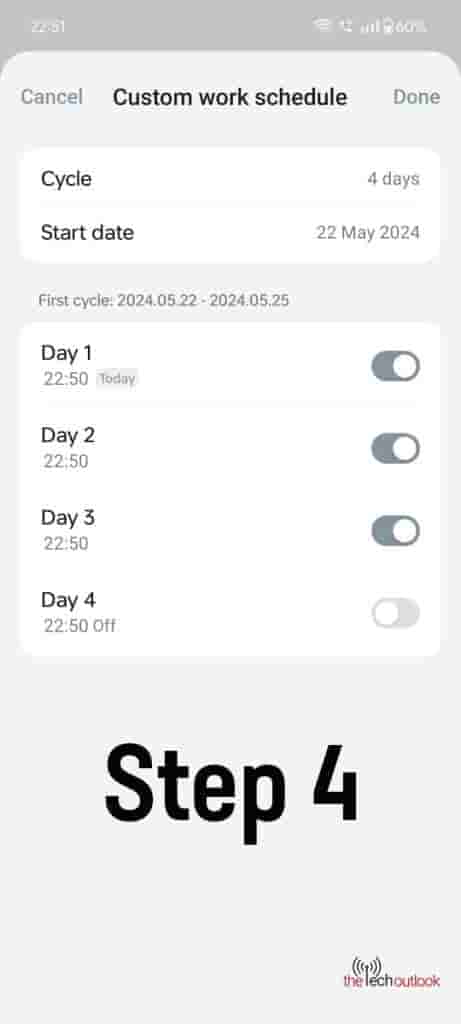Finally you can select the time