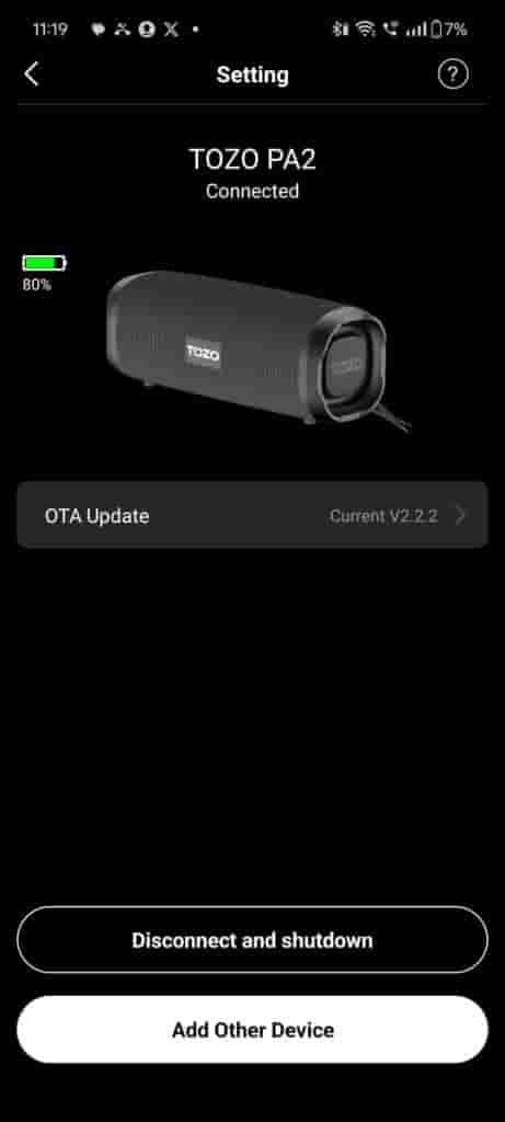 TOZO PA 2 APP