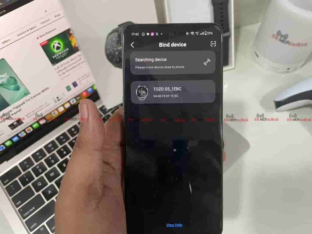 TOZO S5 Smartwatch - Searching to Pair