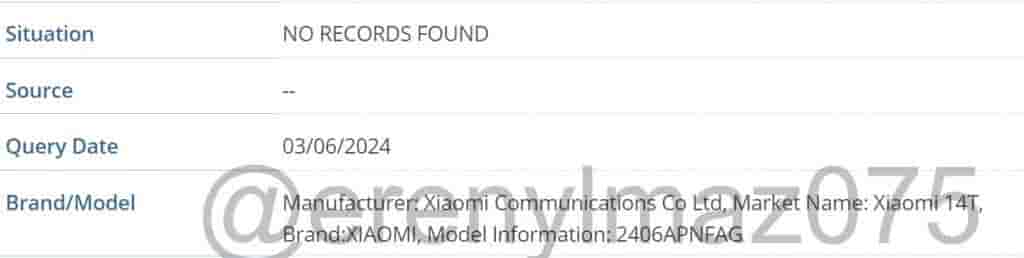 Xiaomi 14T IMEI