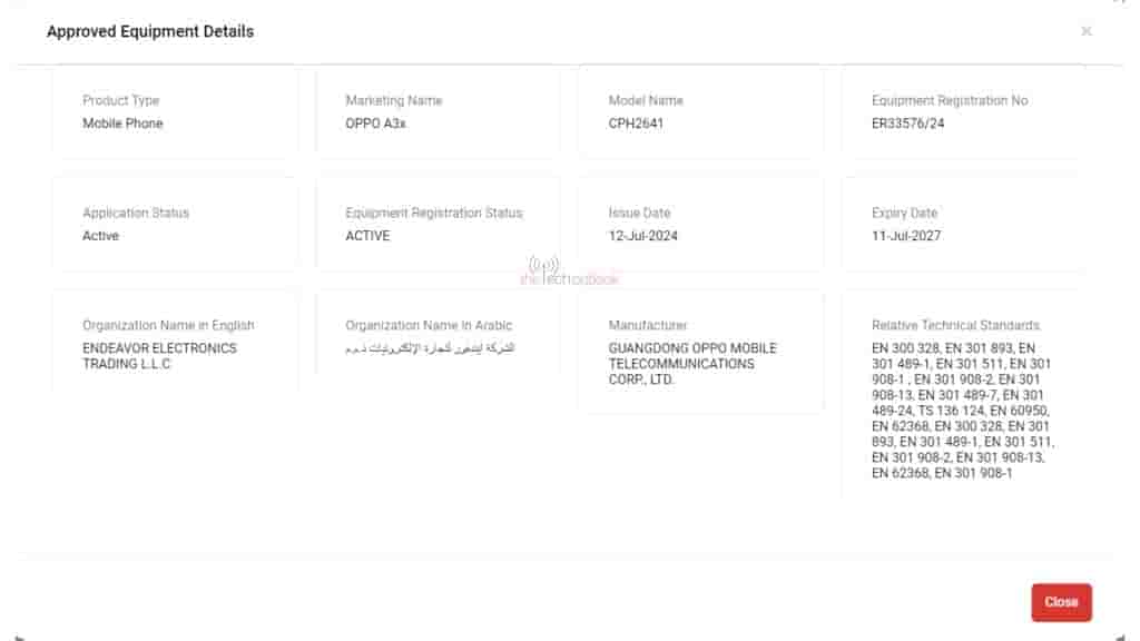 Oppo A3x TDRA