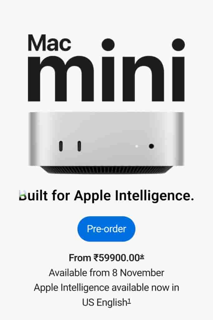 Apple Mac mini M4 and M4 Pro Chip - Price and Availability in India (1)