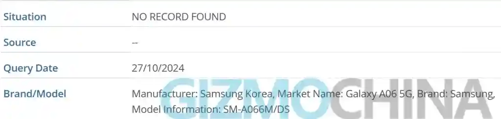 Galaxy A06 5G - IMEI Listing (2)