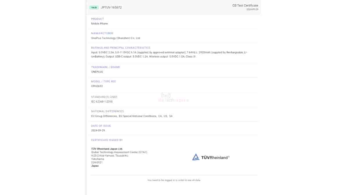 OnePlus 13 Global variant spotted on TUV
