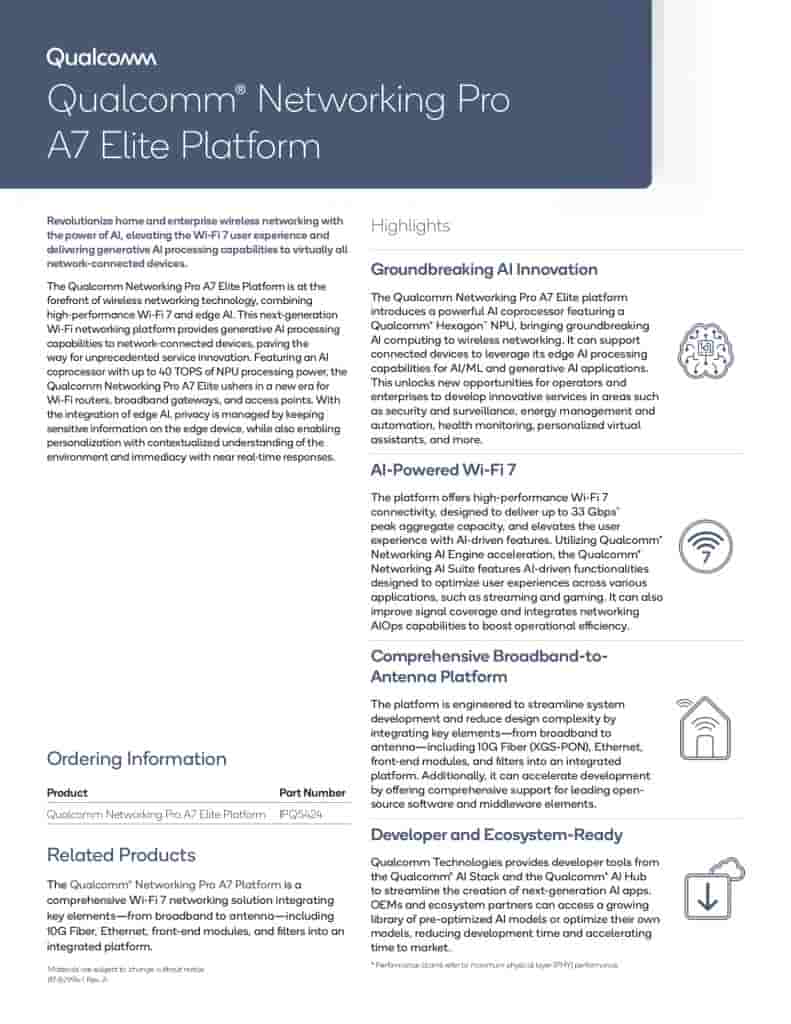Qualcomm Unveils the Networking Pro A7 Elite Platform 4