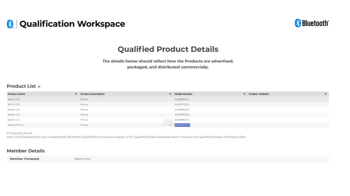 Redmi A3 Pro spotted on Bluetooth SIG