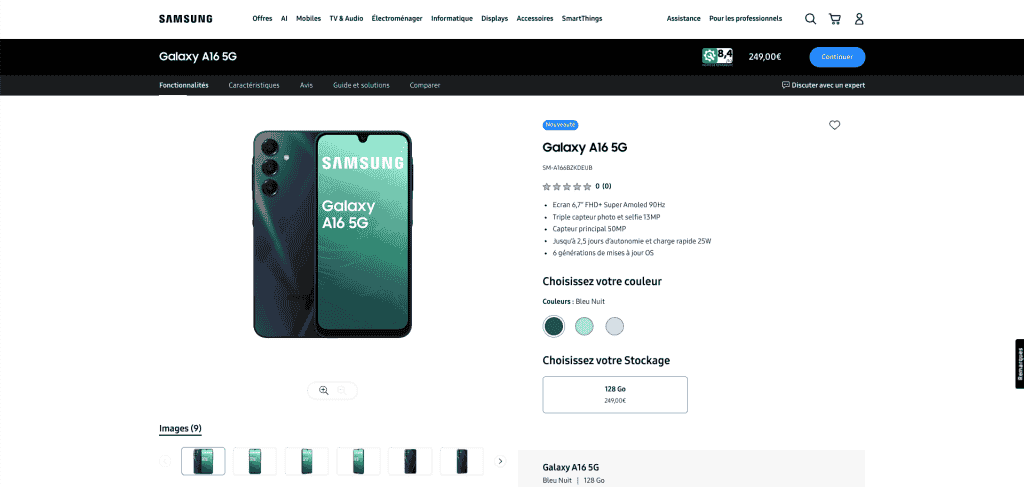Samsung Galaxy A16 5G - France Website