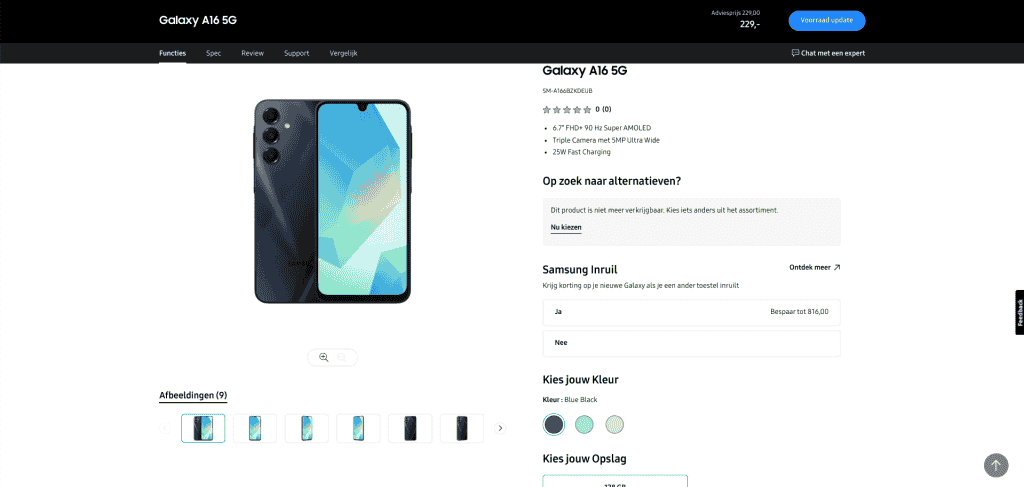Samsung Galaxy A16 5G - Netherlands Website