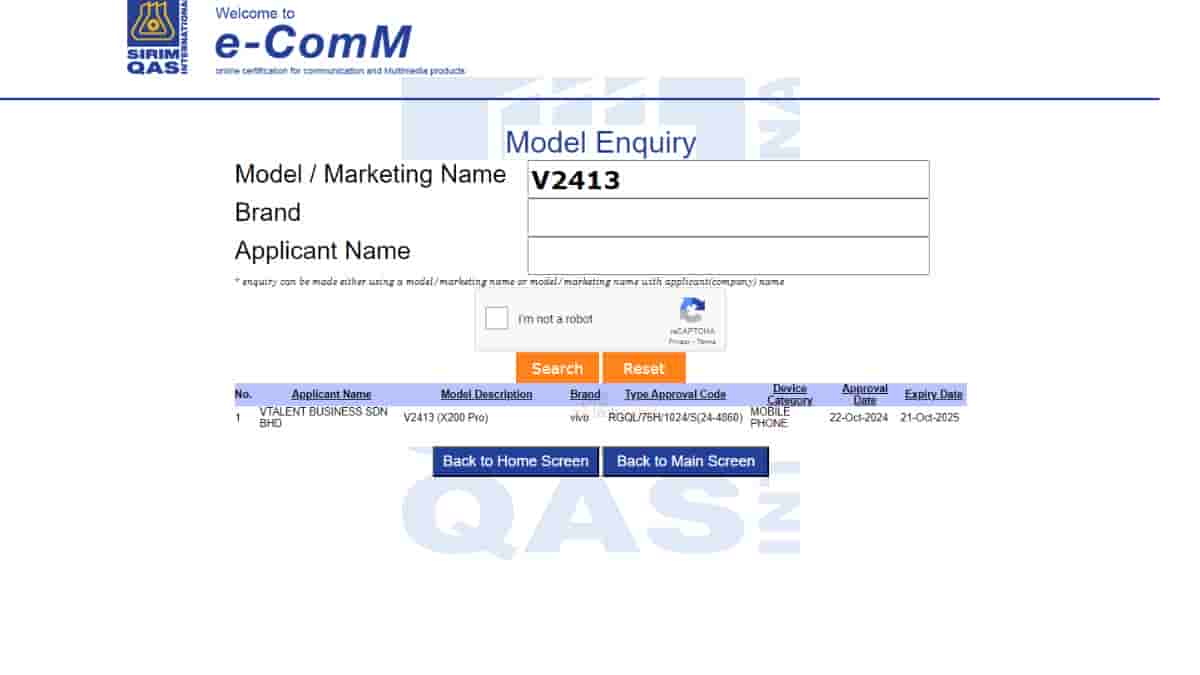 Vivo X200 Pro spotted on SIRIM