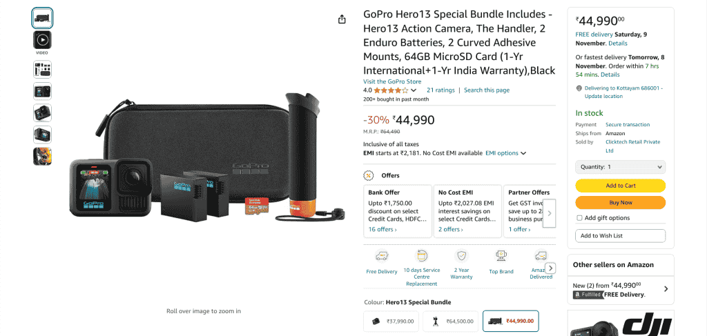 GoPro Hero 13 Special Bundle - Amazon Listing