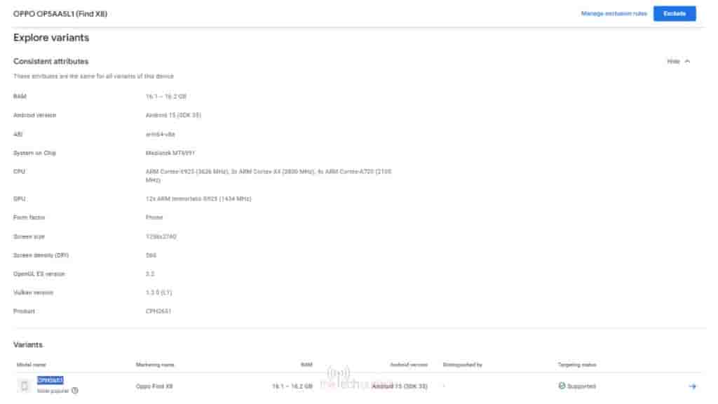 Oppo Find X8 Global Variant spotted on Google Play Console
