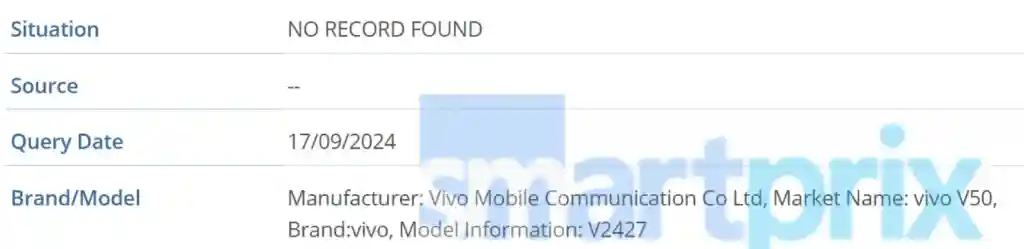 Vivo V50 - IMEI