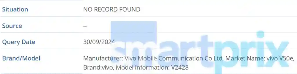 Vivo V50e - IMEI