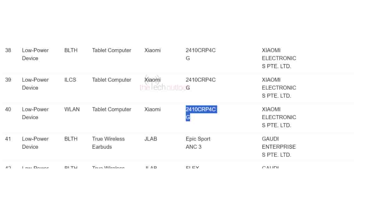 Xiaomi Pad 7 spotted on IMDA after it was launched in China
