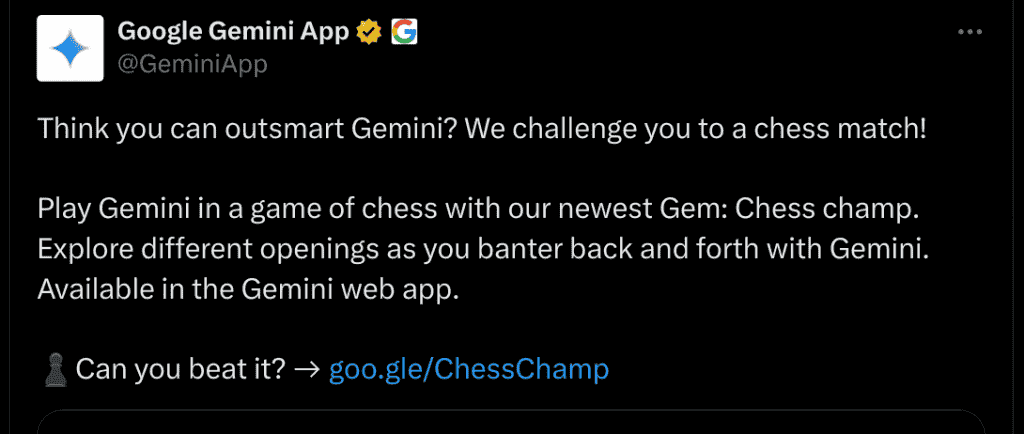 Google Introduces Chess Champ on Gemini Advanced: New Conversational ...