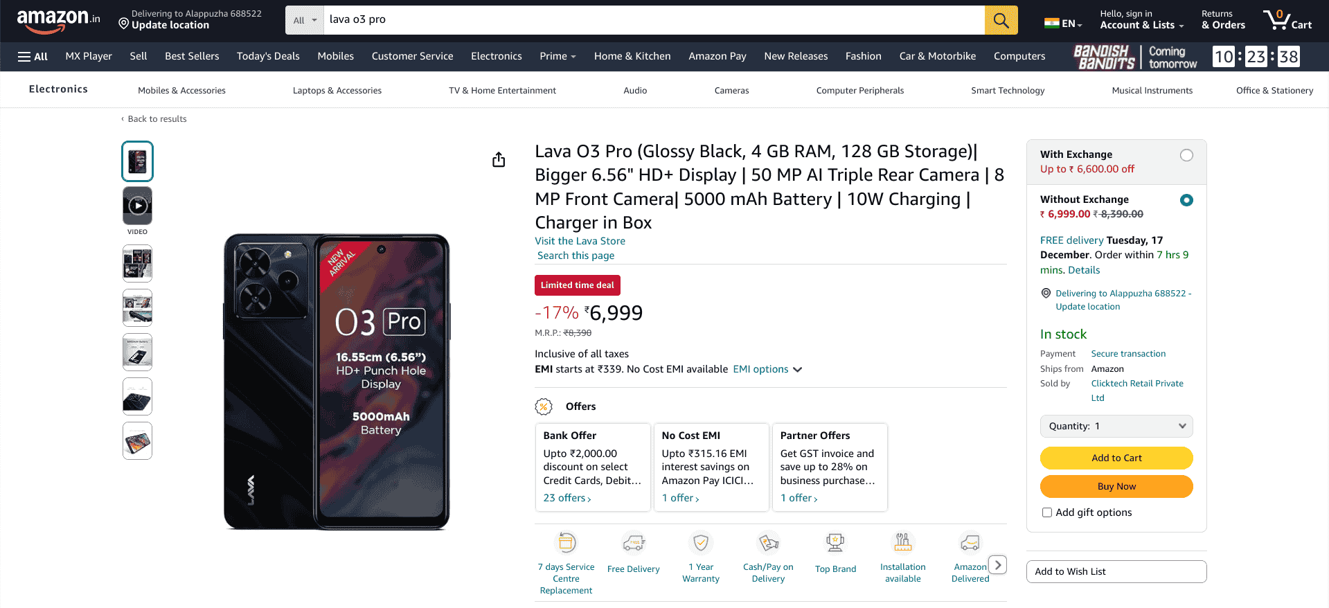 Lava O3 Pro - Amazon Listing