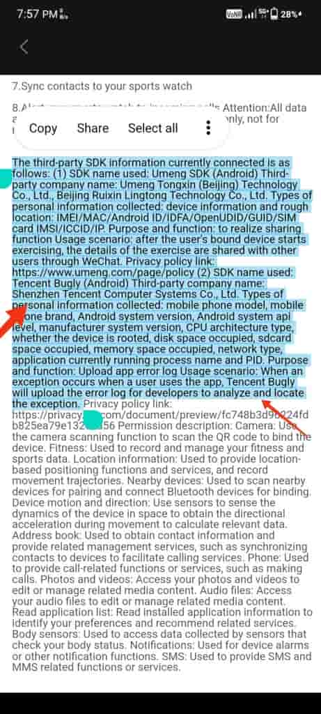 Layers Anarc Smartwatch Privacy Policy - Send Data or Logs to Tencent