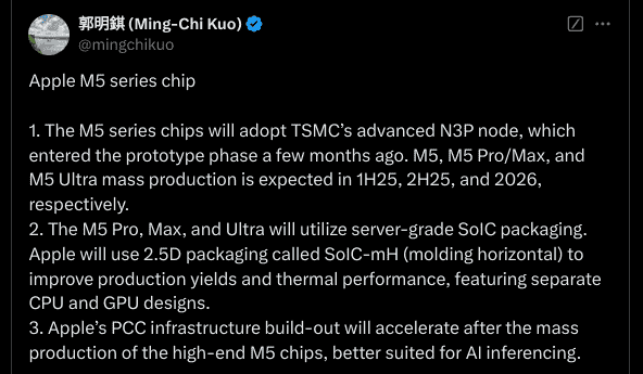 Ming-Chi Kuo - X Update