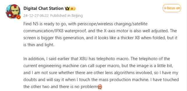 OPPO's Find N5 and Find X8 Ultra - Tipped Details - Digital Chat Station