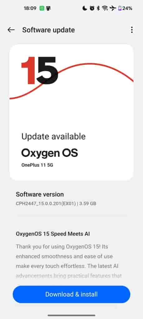 OnePlus 11 OxygenOS 15
