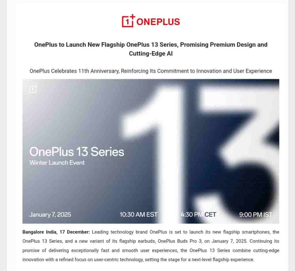 OnePlus 13 Series and New Variant of OnePlus Buds Pro 3 Coming
