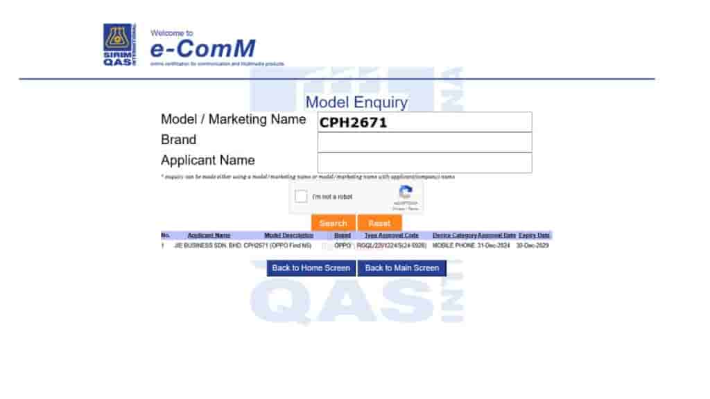OPPO Find N5 (Global Variant) - SIRIM Certification