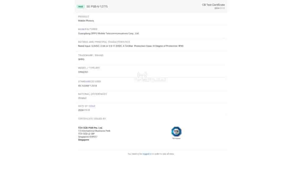 Oppo Reno 13F 4G on TUV with 45W fast charging