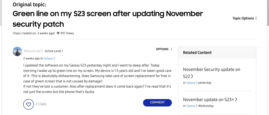 Samsung Community Page - Update