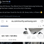 Samsung Galaxy S23 Series - Official One UI 7 Beta Community Page Created in Germany - X Update