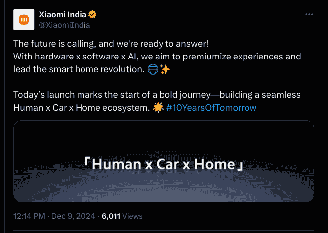 Today’s launch marks the start of a bold journey - building a seamless Human x Car x Home ecosystem