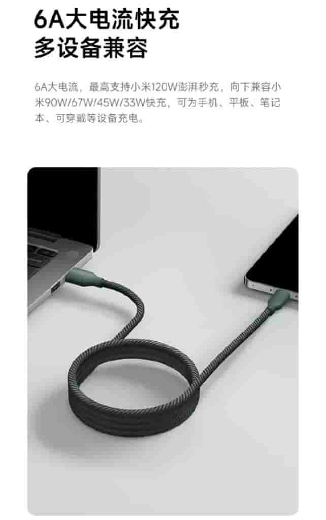Xiaomi 6A Magnetic Braided Fast Charging Data Cable (3)