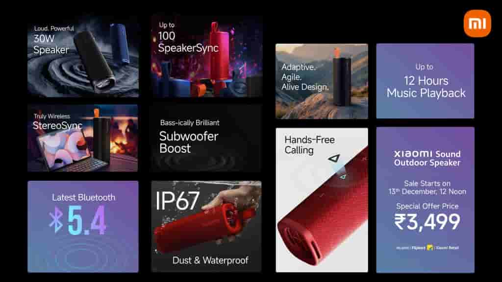 Xiaomi Sound Outdoor Speaker - Key Specs