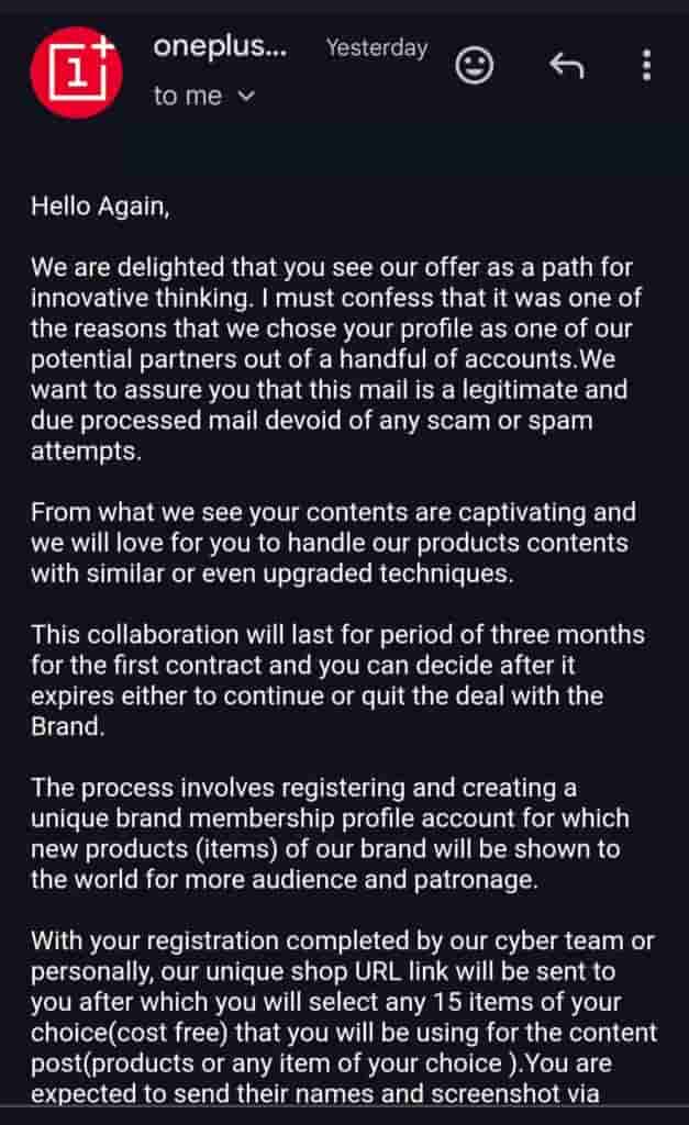 Fake Email recieved by OnePlus Users_2