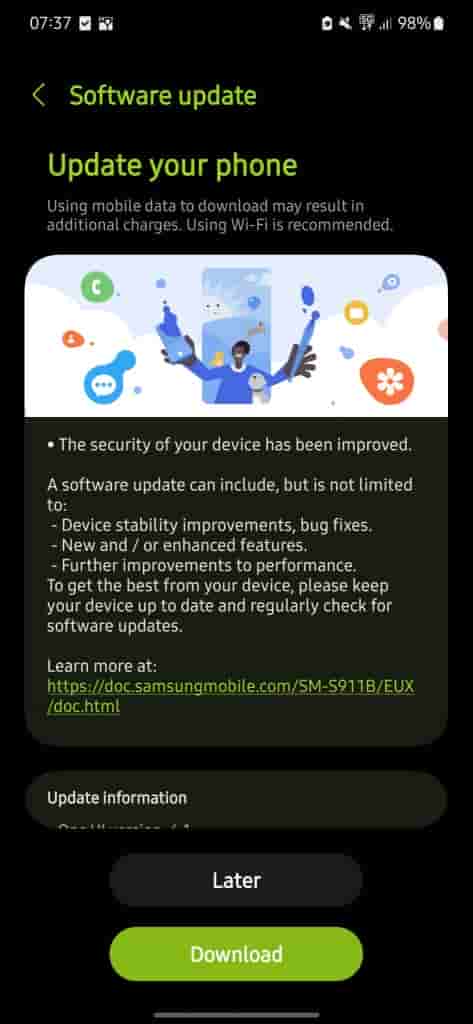 Galaxy S23 January Update EU