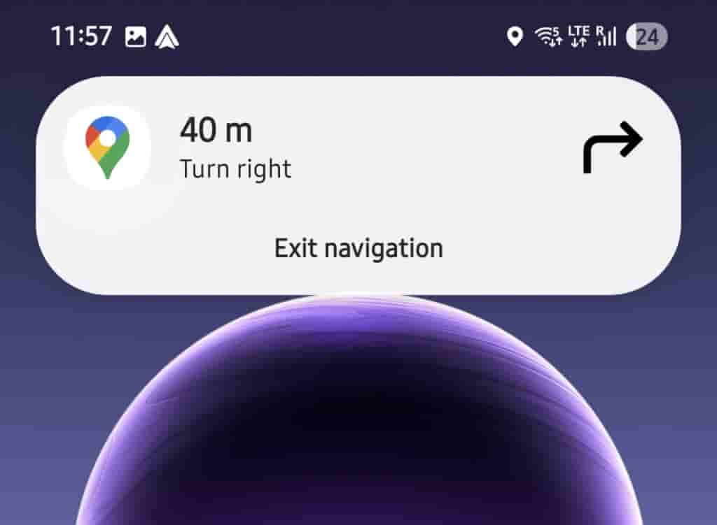 Google Maps v25.04.01.717254420 is rolling out live navigation in the Now Bar and Live Activities for devices on One UI 7 - Image (2)