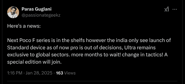 POCO Next F-Series - X Update