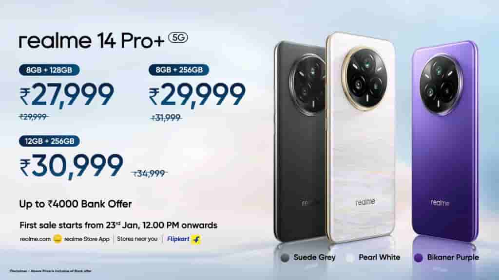 Realme 14 Pro+ 5G - Pricing and Availability