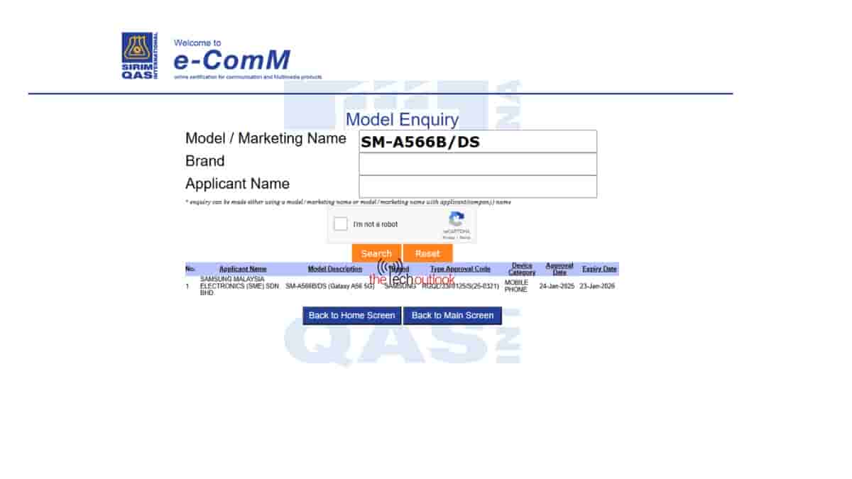Samsung Galaxy A56 5G spotted on SIRIM