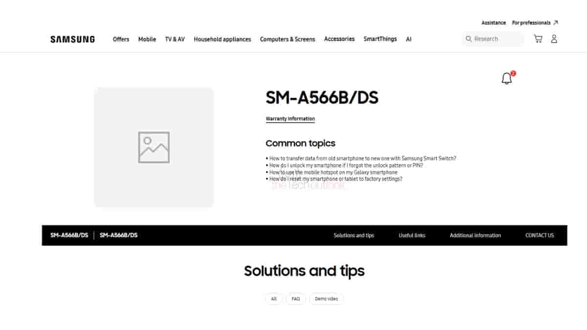 Samsung Galaxy A56 5G - France Support Page Now Up