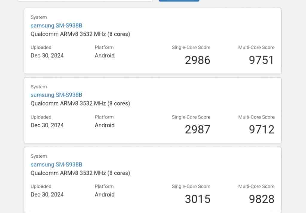 Samsung Galaxy S25 Ultra - Geekbench Listing (2)
