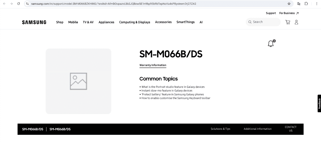 Samsung Galaxy M06 5G - India Support Page