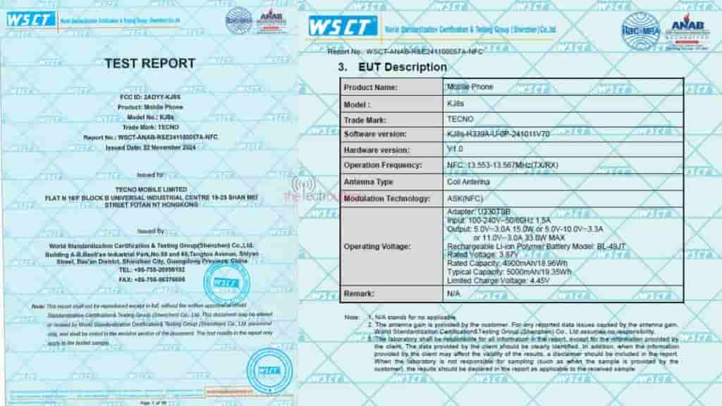 Tecno Pova 6 5G Spotted on FCC