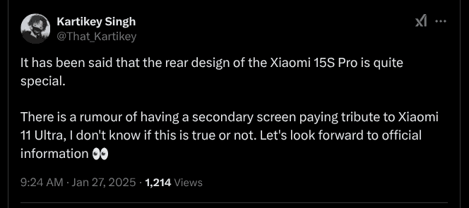 Xiaomi 15S Pro - New X Update