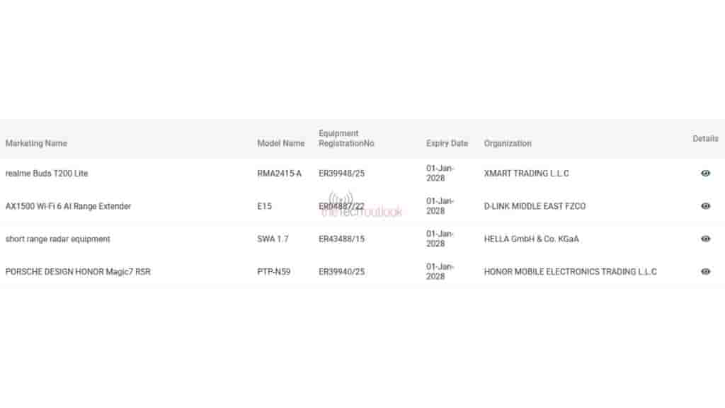 Realme Buds T200 Lite Spotted on TDRA