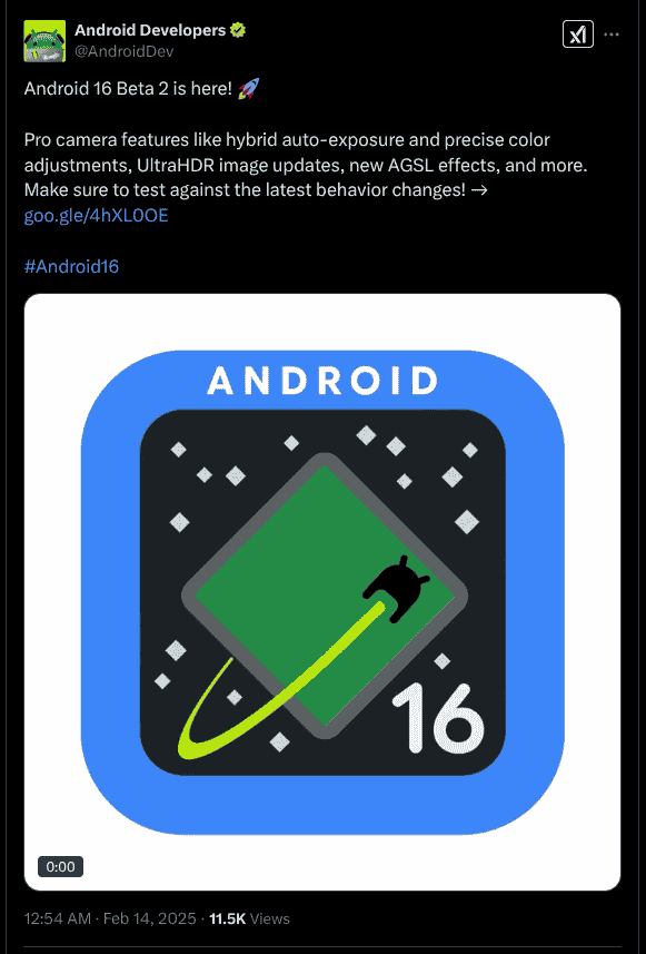 Android 16 Beta 2 Update - X Post
