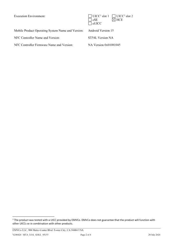 Google 'GTF7P' - EMVCo Certification Listing (2)