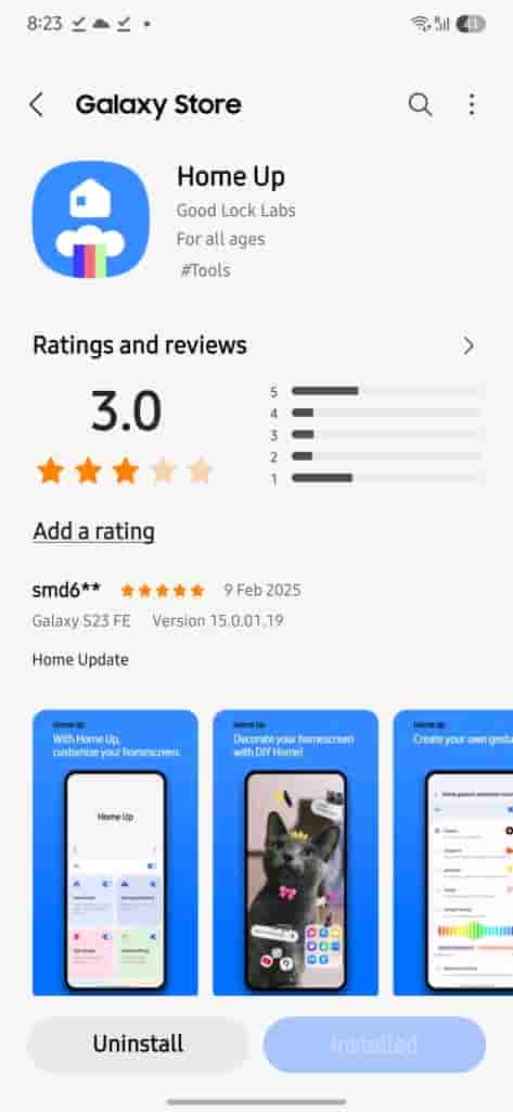 Home Up on Galaxy Store for Galaxy S25 Series (1)