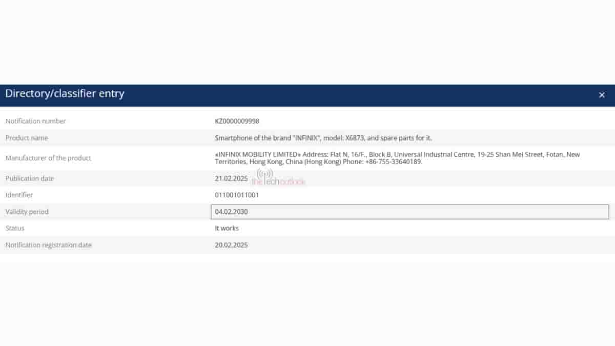 Infinix GT 30 Pro spotted on EEC