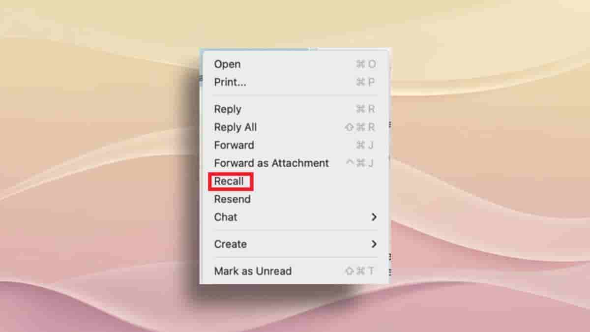 Outlook email recall feature for mac